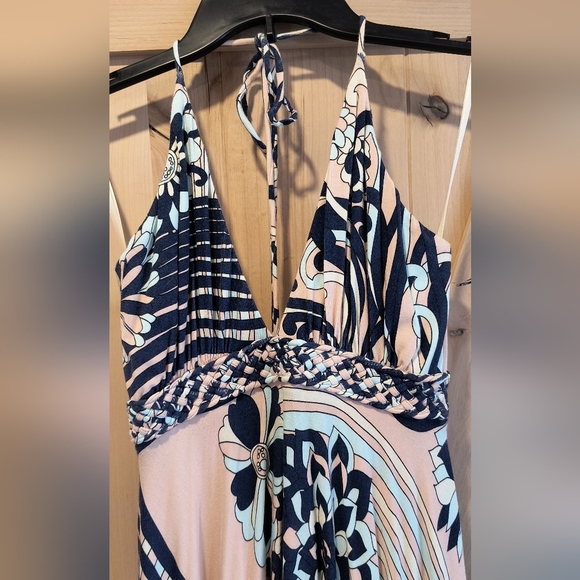 SKY BRAIDED HALTER HI/LOW MAXI DRESS - Picture 2 of 5